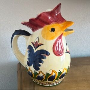 Deruta Rooster Pitcher Hand Painted Collection Ceramic Jug